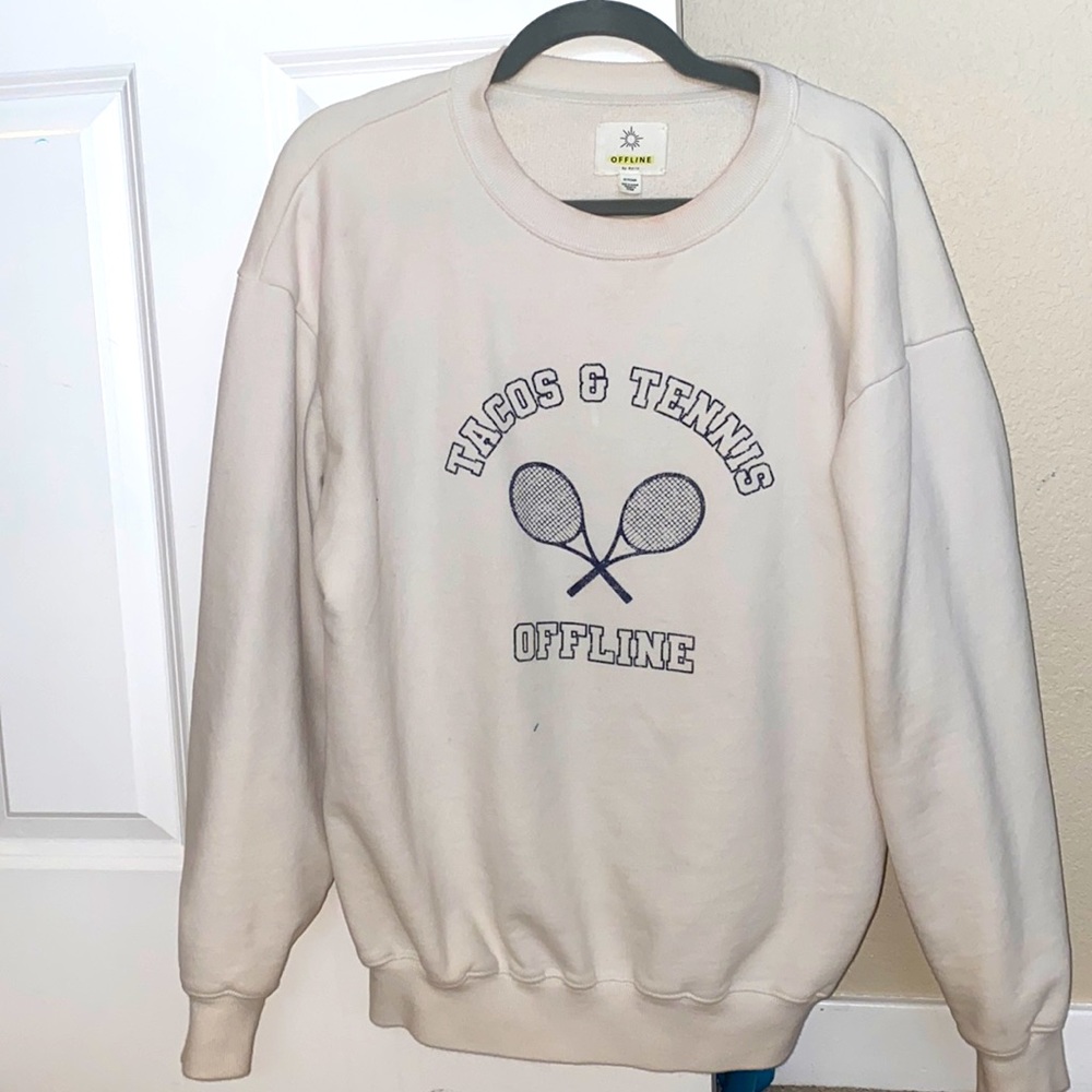 graphic print crewneck sweatshirt